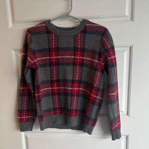 Janie and Jack Gray and Red Knit Sweater
